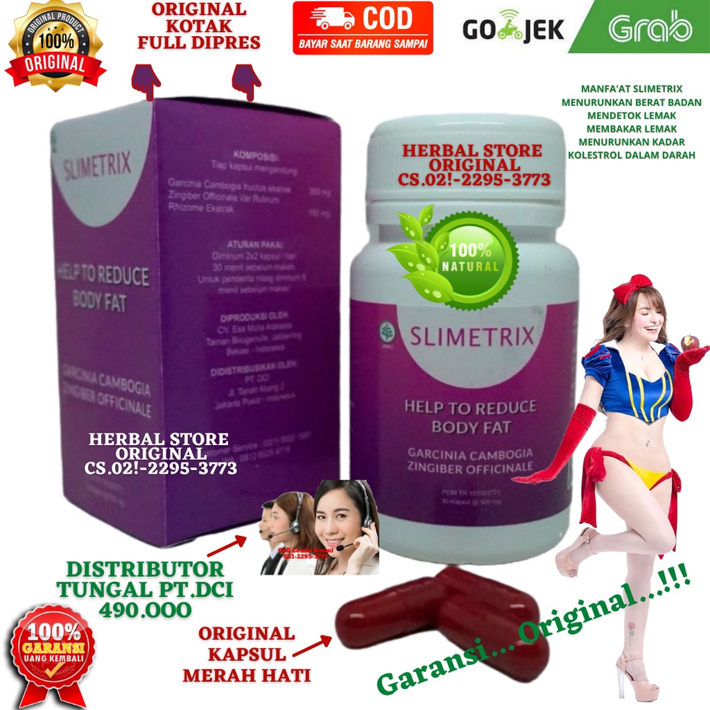 SLIMETRIX ASLI OBAT DIET DETOKTIFIKASI LEMAK PENURUN BERAT BADAN LANGSING