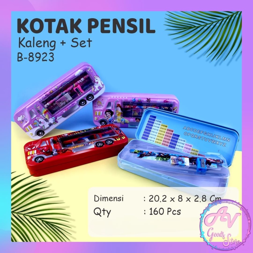 

Kotak Pensil Kaleng Set Bus Karakter B8923 / Tempat Pensil + Alat Tulis Set Fancy