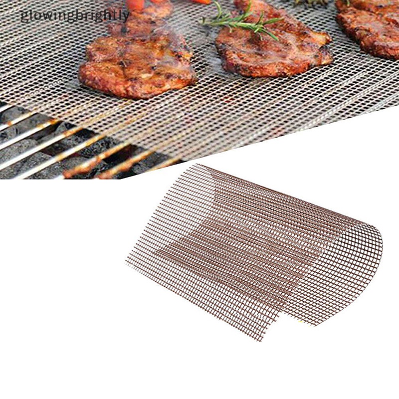 [glowingbrightly] Non-stick Tahan Suhu Tinggi BBQ Grid Pad Barbecue Mesh Reusable Easy Cleaned Cooking Pads Alat Panggang Kue TFX