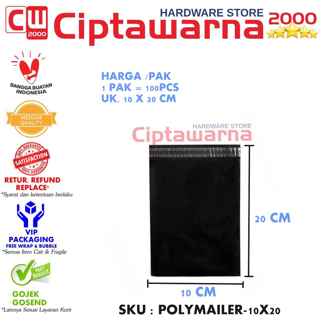 

Kantong Plastik Packing Online Amplop Plastik Polymailer 10 X 20 CM Cw2