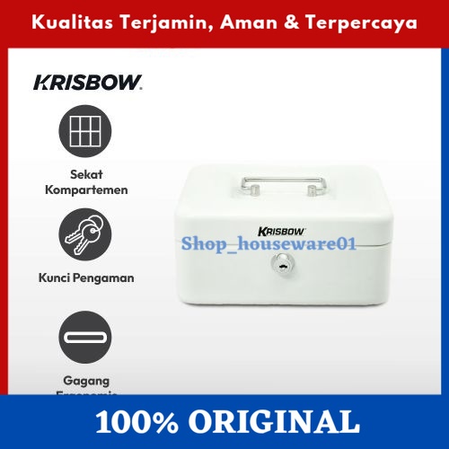 Krisbow 20 Cm Cash Box - Putih/Cash Box