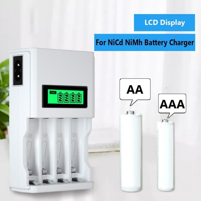 Super Quick Alat Charger Cas Baterai Batre 4 Slot LCD Display AA AAA LBX Fast Charging