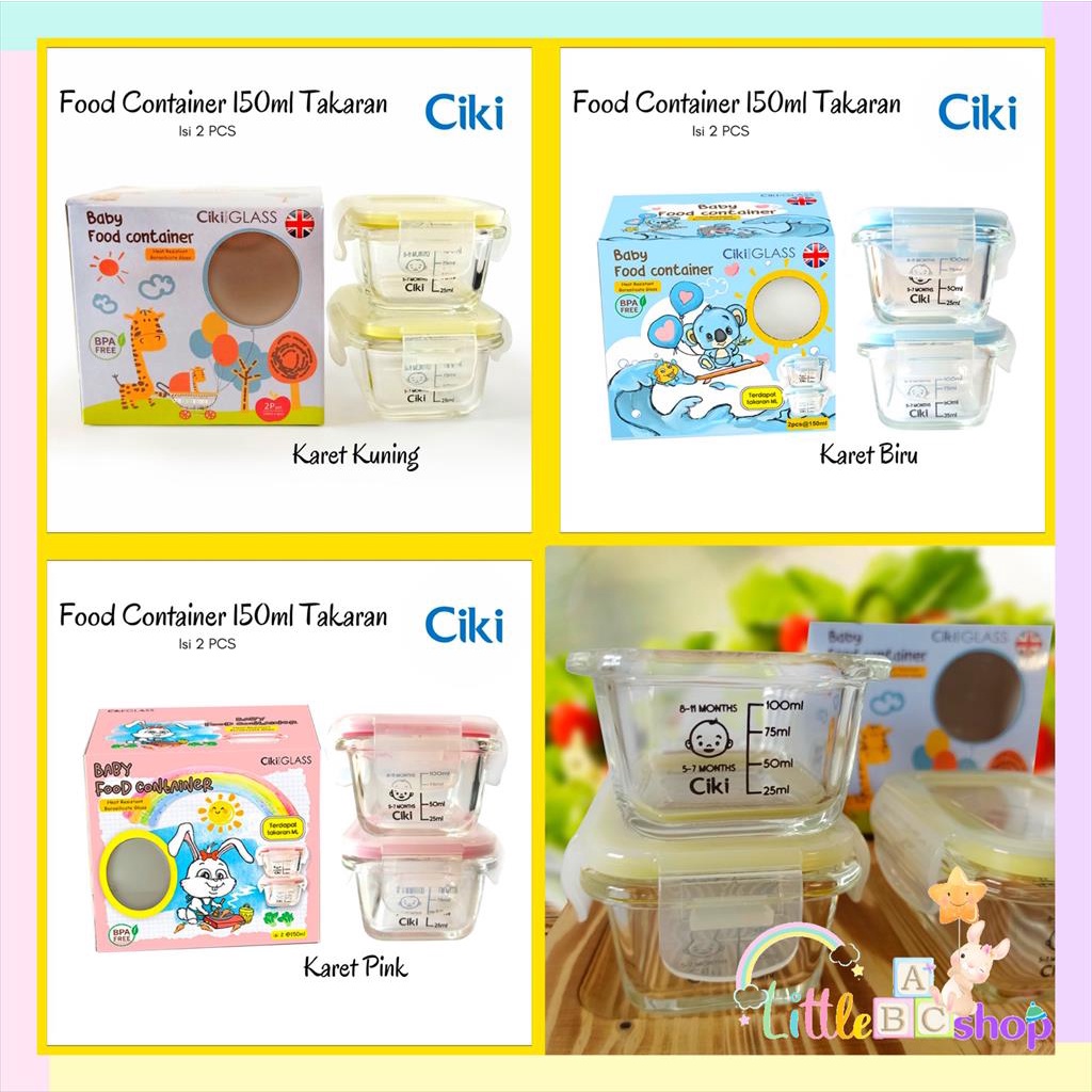 Ciki Baby Food Container Glass 150ml isi2pc / Wadah Mpasi Food Jar
