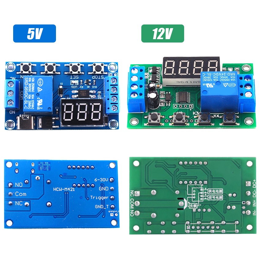 Yyc-2S Modul Relay Timer Delay Timer Dc 5V 12V 5A Adjustable -