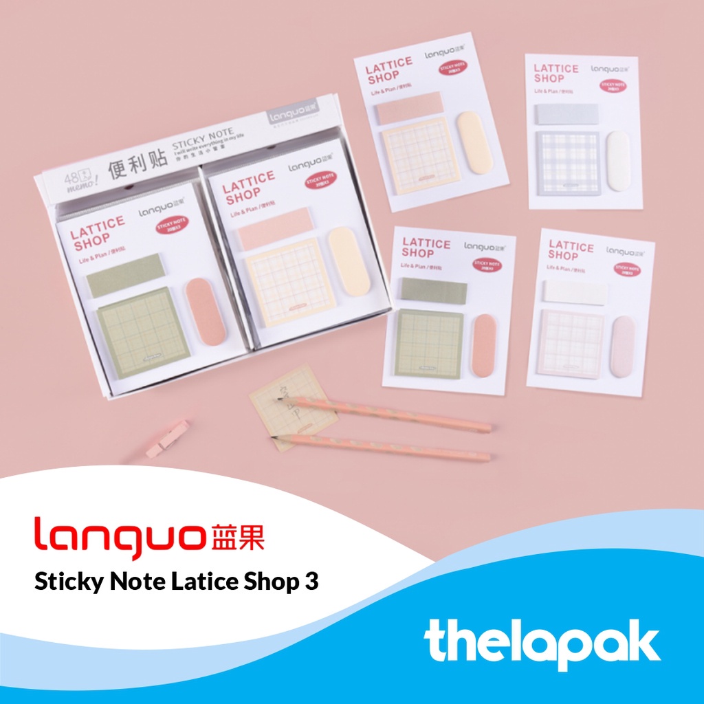 

Sticky Note Languo Latice Shop 3 Set 20pcs