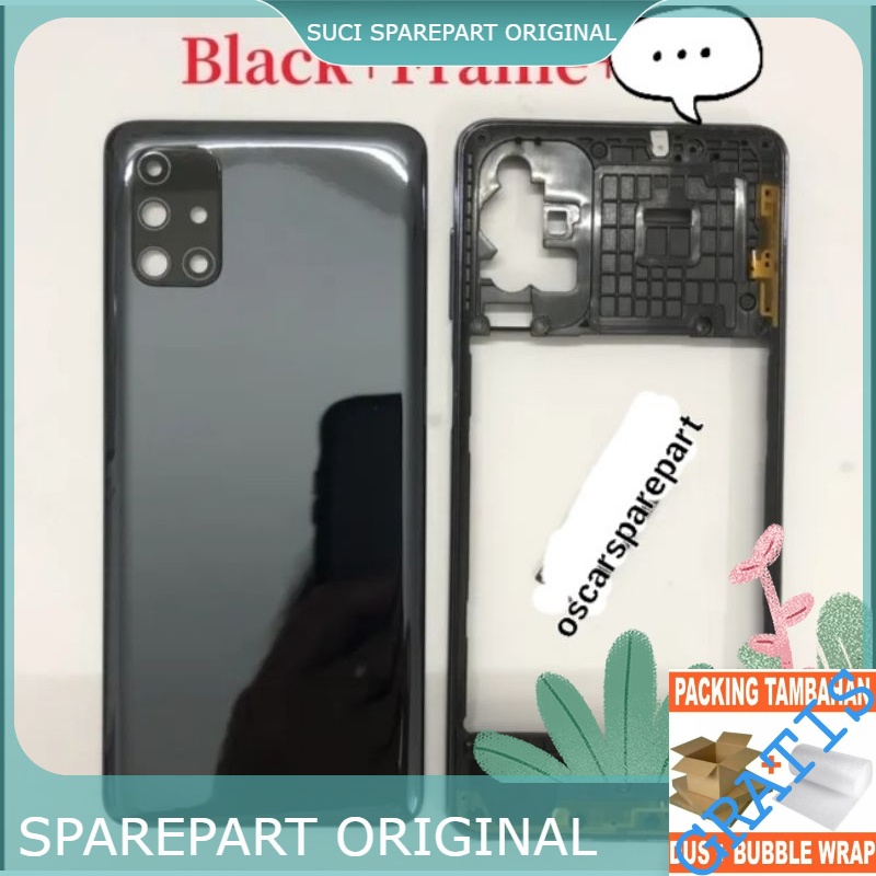 BACKDOOR BACK KESING FULLSET BEZZEL SAMSUNG M51 ORIGINAL NEW