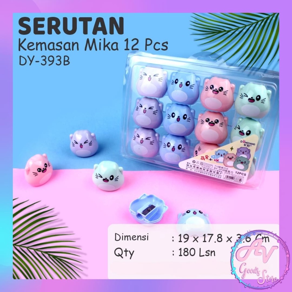 

1Pak Rautan Mika Hamster DY393B isi 12pcs / Serutan Pensil Fancy Lucu