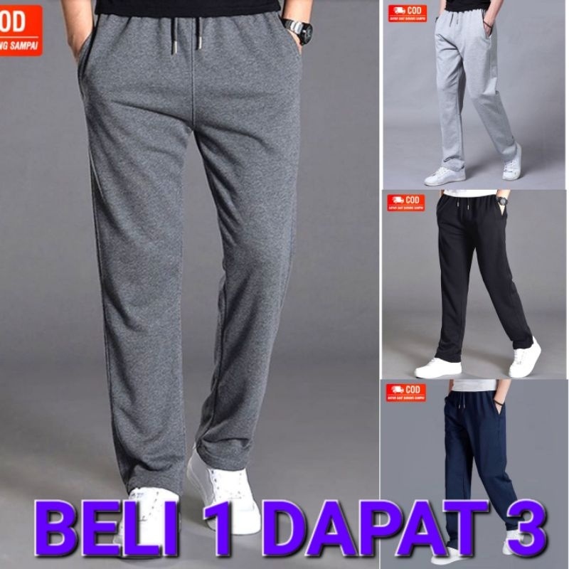 1 PAKET  3 PCS CELANA JOGER / TRAINING ZIPPER UNISEX PREMIUM DEWASA MB