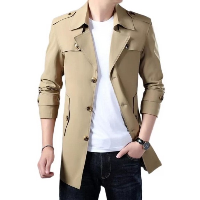 Jaket Blazer Long Coat Pria Lengan Panjang Original