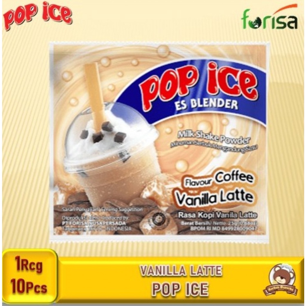 

Pop Ice Rasa Vanila latte Minuman Ice Blender 25g - 1 Renceng isi 10 pcs
