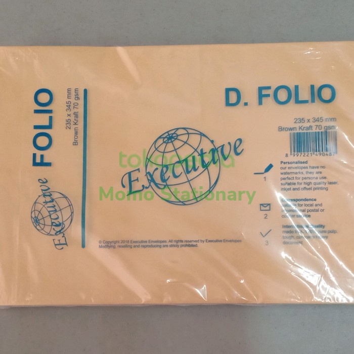 

amplop coklat kraft folio 100 lembar