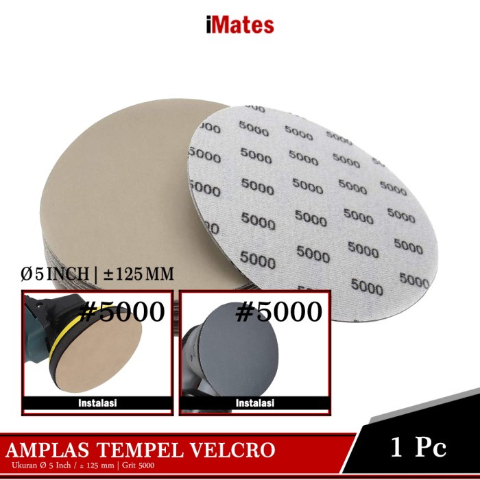 *BEST SELLER* Amplas Tempel Basah Kering Velcro Wet & Dry 5 Inch 125 mm Grit 5000