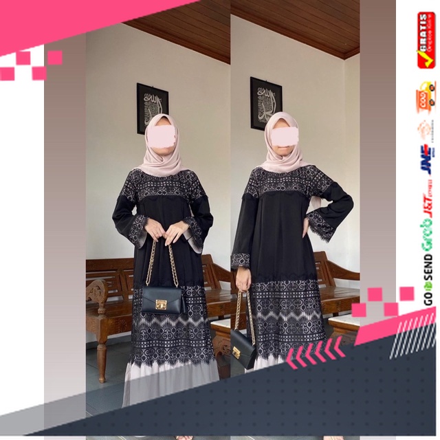 BAJU GAMIS MODEL BARU TERMURAH STYLE TRENDY /Salira abaya gamis wanita bahan diva lux brokat premium