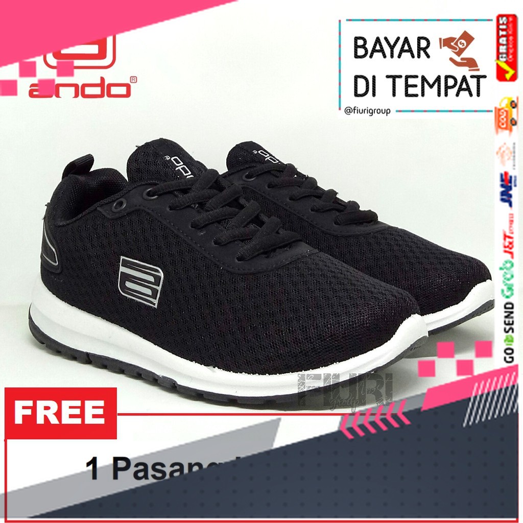 UKURAN SIZE 37 38 39 40 41 42 43 44 45 /FIURI - ANDO ORIGINAL - ZORA 33-40 HITAM PUTIH - SEPATU SNEA