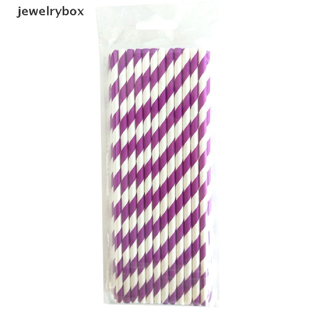 [jewelrybox] Biodegradable Stripes Paper Straw Stripes Sedotan Minum Pesta Ulang Tahun Pernikahan Butik