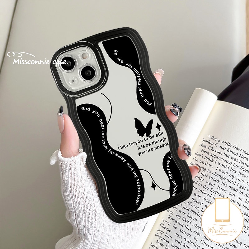 Infinix Hot 11 10 Play 12 10T 9 8 10Lite 11s 12i 20 20s Note 12 2023 12 G96 8 10Pro 12Pro Smart 6 Plus 5 4panas 10s 11s NFC Hitam Retro Kupu Vintage Flower Wavy Edge Cover