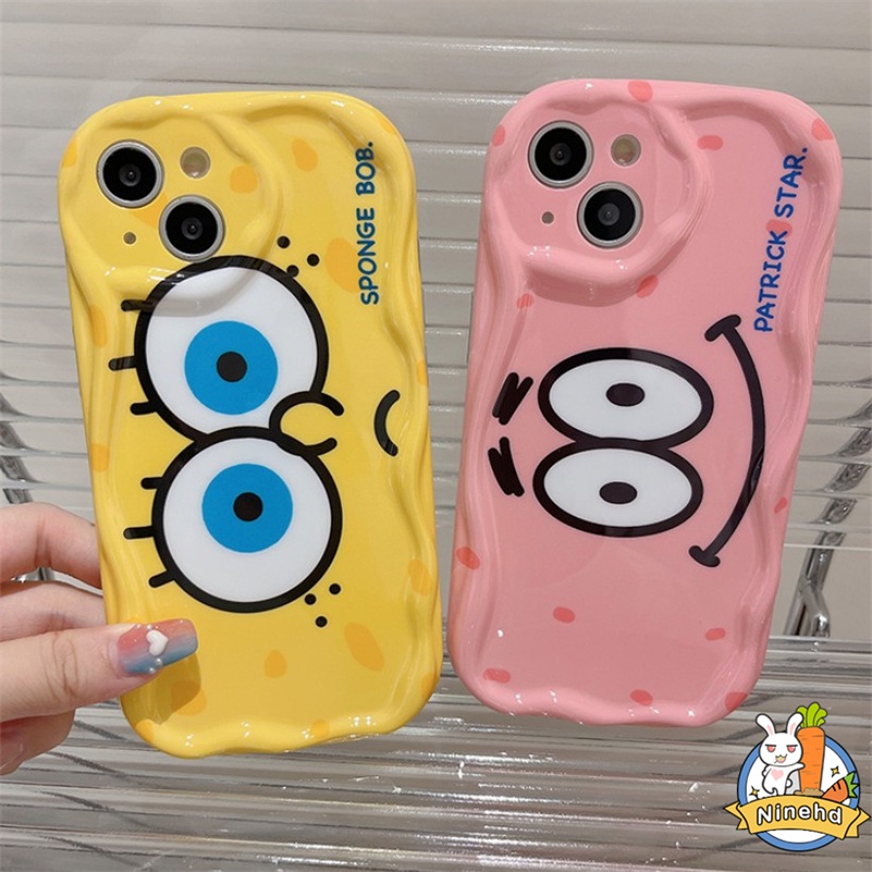IPHONE Casing Kompatibel Untuk Iphone14 13 12 11 Pro Max X Xr Xs Max8 7 6 6s Plus SE Ins Kartun Lucu Spons Bayi Pie Bintang Besar Casing Ponsel Menebal Shockproof Soft Case Protection Cover
