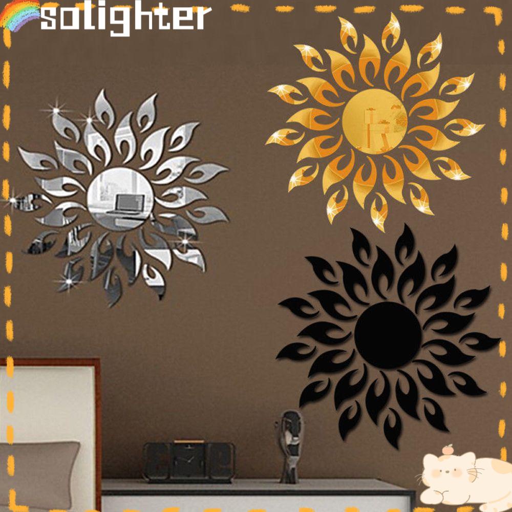 Solighter Sun Wall Sticker New Dekorasi Rumah Kamar Akrilik