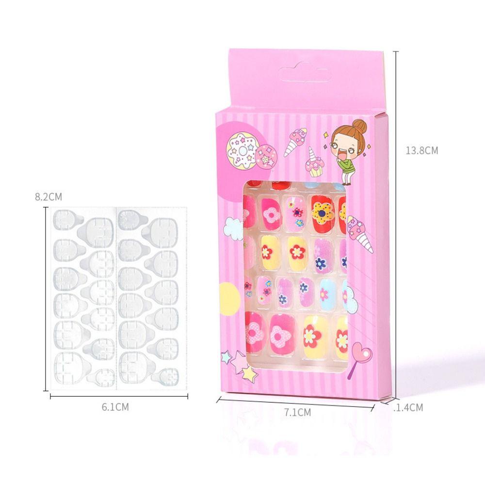 AUGUSTINA Agustina Nail Art Decal Hiasan Kuku Nail Art Candy Color Kartun Manicure Tools Tekan Pada Kuku Kuku Palsu