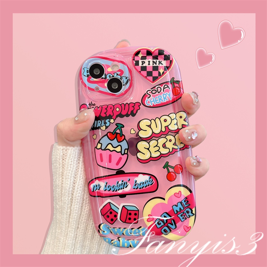 Compatible For IPhone 14 13 12 11 Pro Max X XR Xs Max 8 7 Plus SE 2020 Kompatibel Untuk Super Secret Cherry Sabun Telepon Case Bening TPU Soft Cover