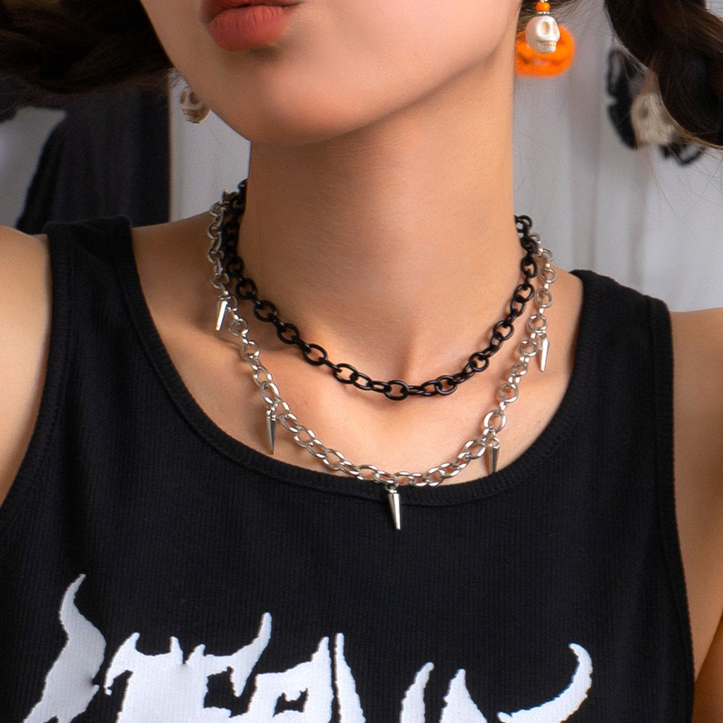 Baru Logam Punk Gothic Harajuku Choker Kalung Spike Rivet Kalung Wanita Pria Berlebihan Rock Choker Perhiasan Hadiah