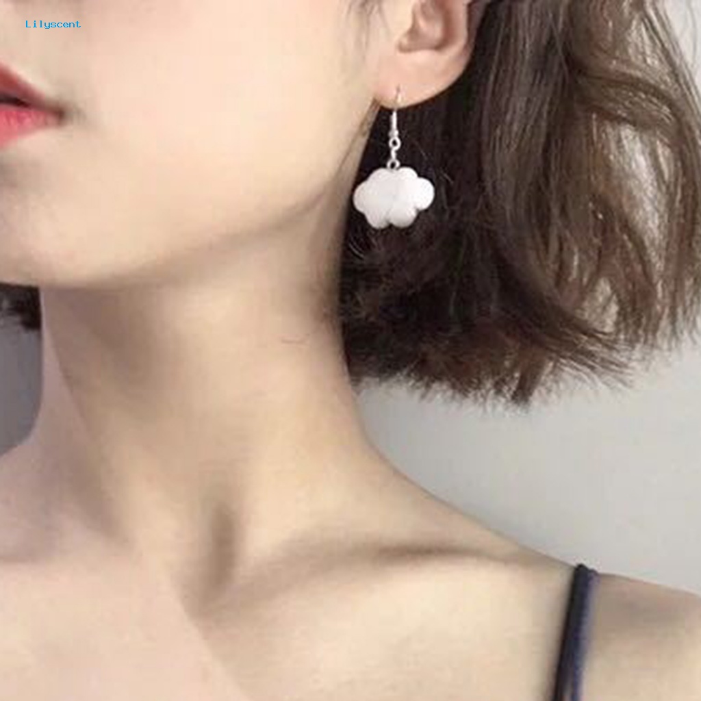 Lilyscent Anting Menjuntai Bentuk Awan Lucu Ear Hook Weather Jewelry Aksesori Untuk Anak Perempuan