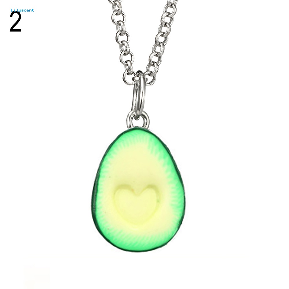 Lilyscent Lovely Avocado Dengan Nuclear 3D Clay Alloy Necklace Decor Pasangan Leher Rantai Hadiah