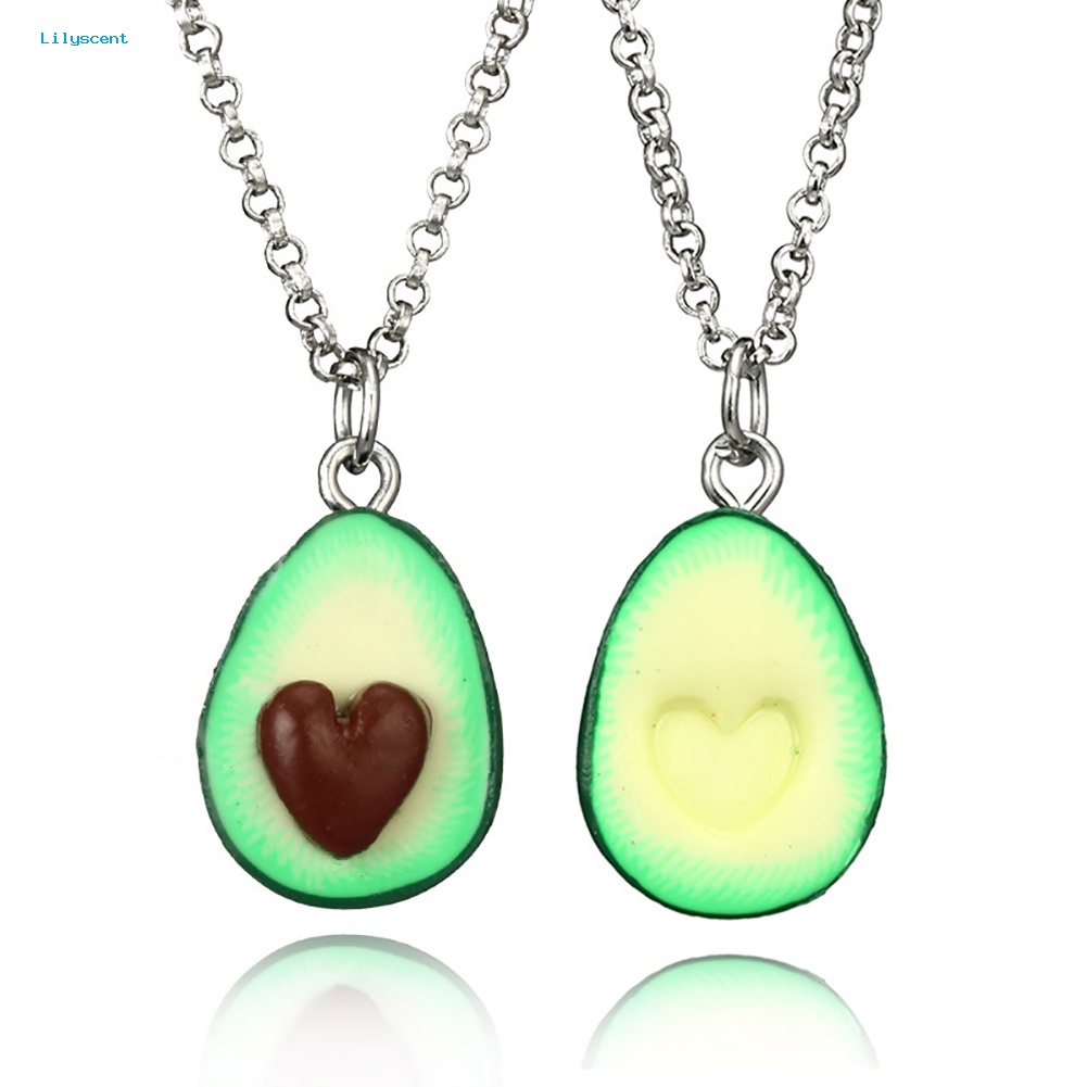 Lilyscent Lovely Avocado Dengan Nuclear 3D Clay Alloy Necklace Decor Pasangan Leher Rantai Hadiah