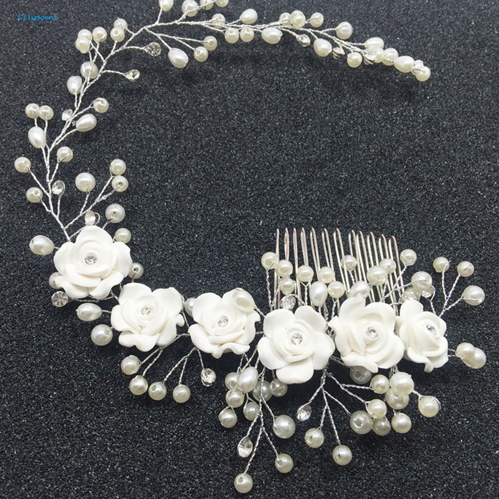 Lilyscent Perlengkapan Pernikahan Sliver Headpiece Untuk Pernikahan Wanita Dan Anak Perempuan Kristal Bridal Hias Aksesoris Rambut Dapat Ditekuk