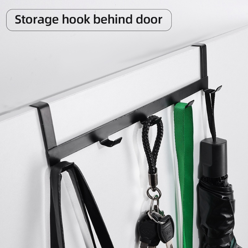 Portable Door Back Mounted Removable Iron 5kait Pengait/Bantalan Beban Kuat Baju Tas Rak Gantung/Pengait Penyimpanan Serba Serbi Hemat Ruang Rumah