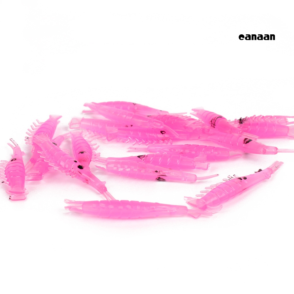 Cnn-20pcs 4 cm Luminous Silicone Artificial Udang Memancing Umpan Lembut Tackle Tool