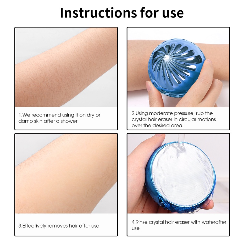 Epilator Fisik Gentle Kristal Bulat Multi-Fungsional Tanpa Sakit Aman Epilator Mudah Membersihkan Reusable Glass Hair Removal Alat Kecantikan