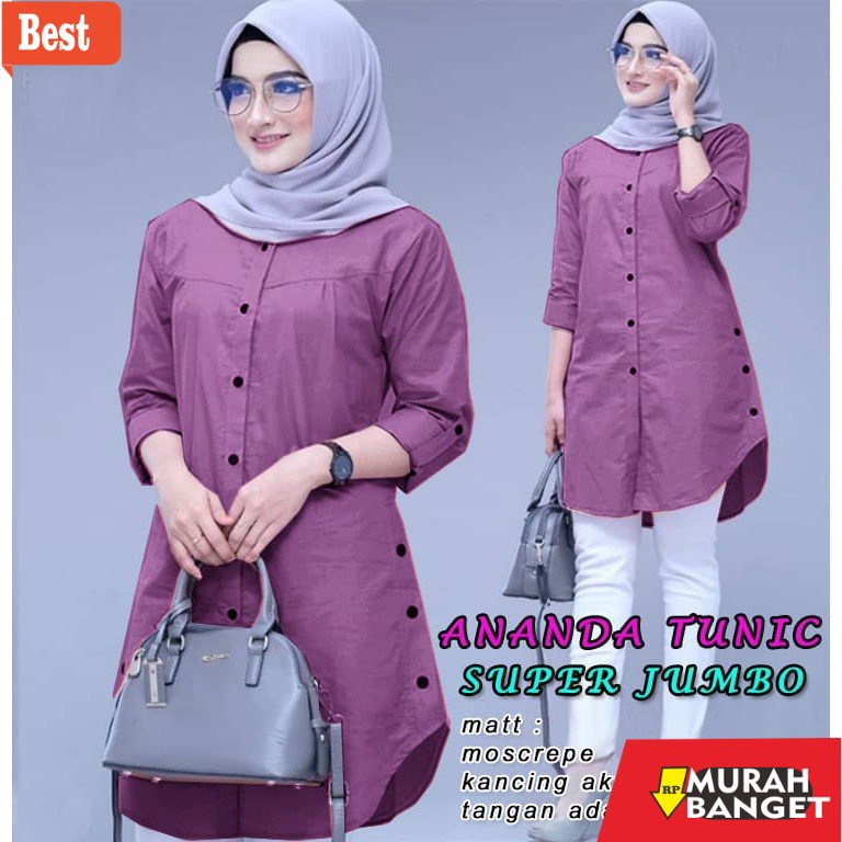 Tunik jumbo terbaru untuk wanita- BOOM - TUNIK ANANDA JUMBO  XL, XXL, 3XL/ TUNIK WANITA/ PAKAIAN WAN
