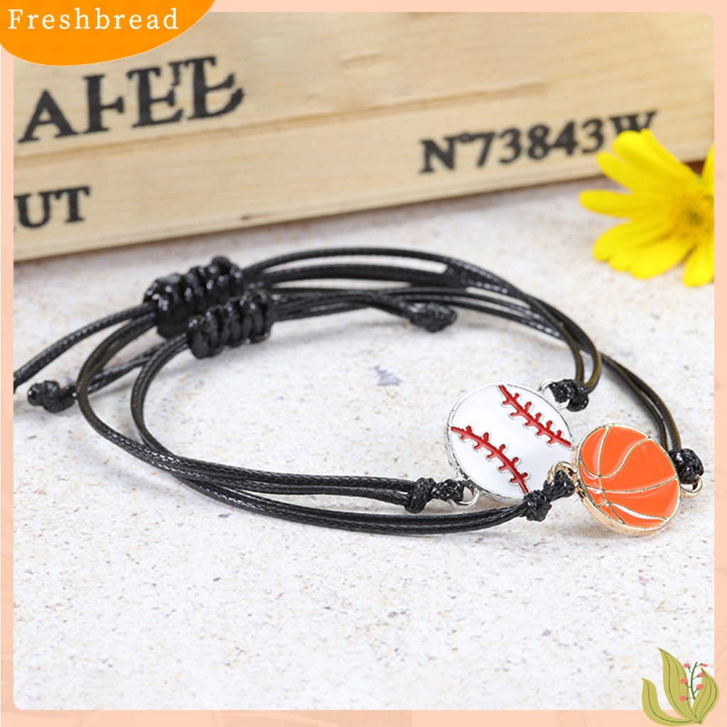 &lt; Freshbread &gt; Gelang Olahraga Sepak Bola Dikepang Unisex Adjustable Wax Line Bracelet Fan Gift