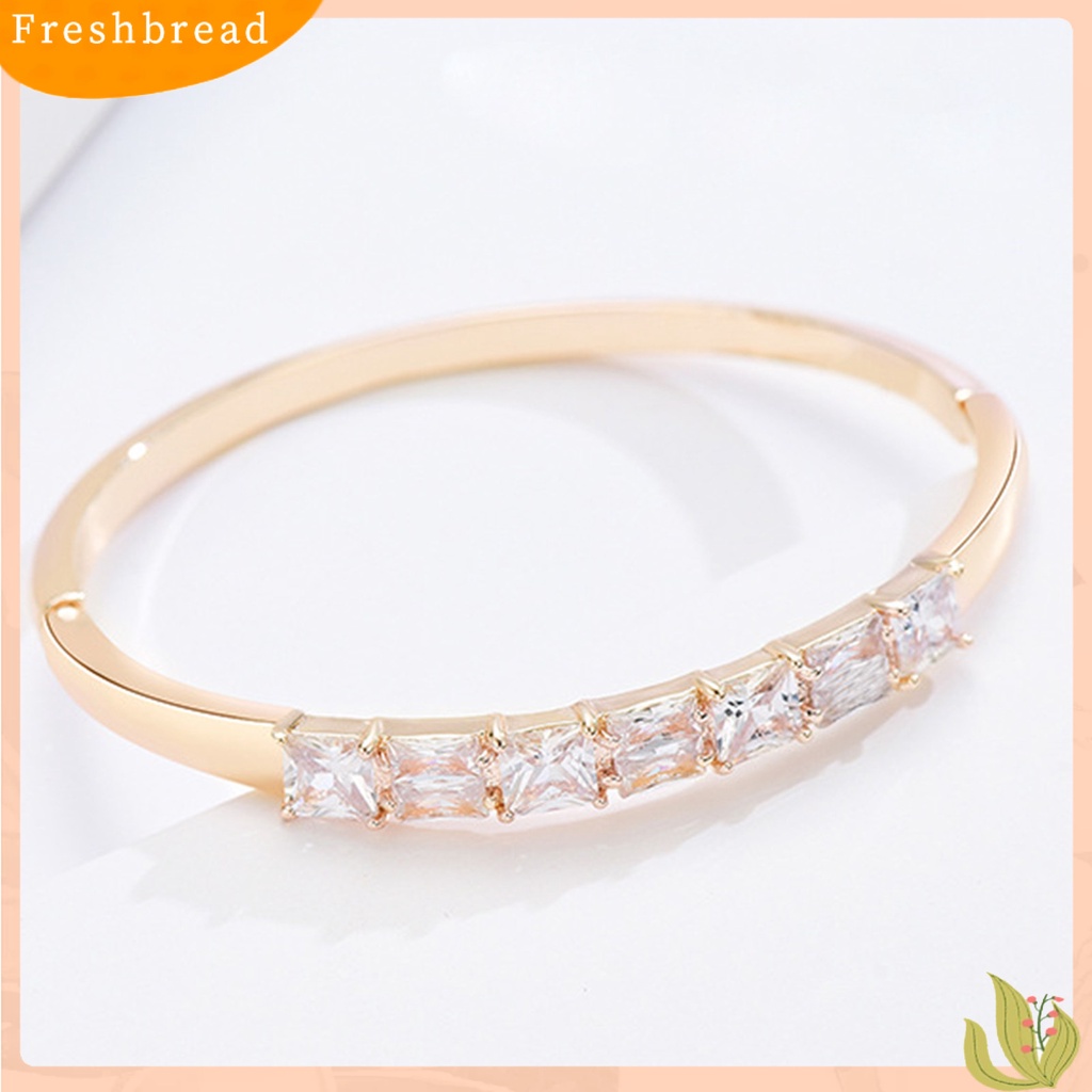 &lt; Freshbread &gt; Sederhana Fashion Wanita Berlian Imitasi Dekorasi Hadiah Gelang Wristlet Bracelet Bangle