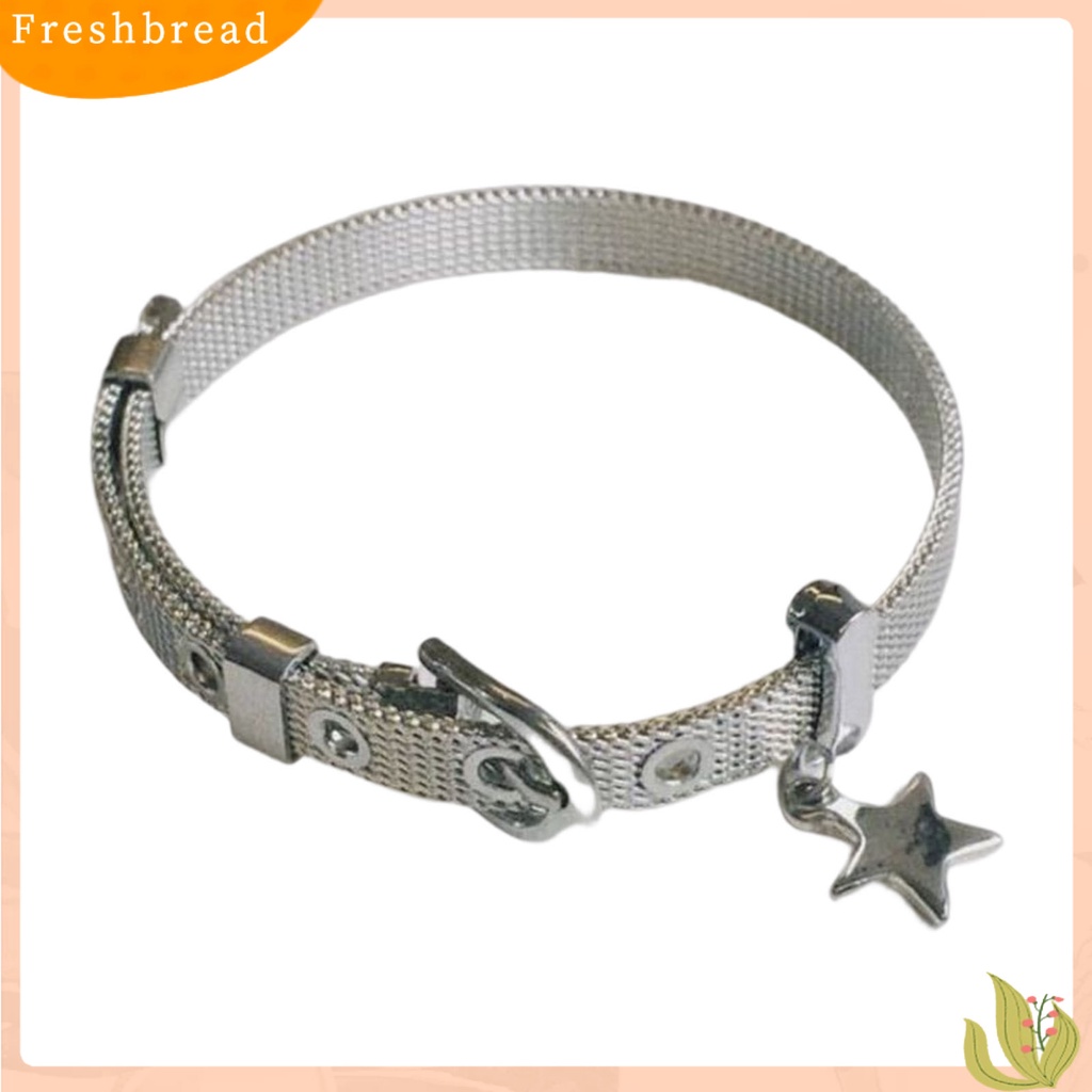 < Freshbread > Wanita Gelang Punk Adjustable Irregular Belt Gaya Bermata Lebar Hias Hadiah Gadis Bintang Charms Liontin Gelang Fashion Perhiasan Untuk Pesta