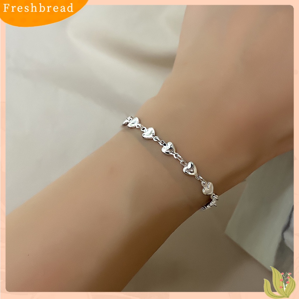 &lt; Freshbread &gt; Wanita Gelang Adjustable Manis Romantis Terang Luster All-match Dekorasi Hadiah Ulang Tahun Penuh Cinta Hati Rantai Gelang Pesona Perhiasan Untuk Pacaran