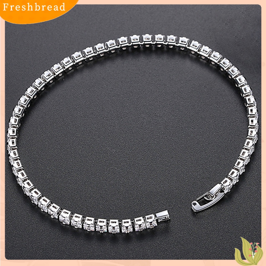 &lt; Freshbread &gt; Wanita Gelang Geometris Cubic Zirconia Perhiasan Sparkling Electroplating Bracelet Untuk Pesta