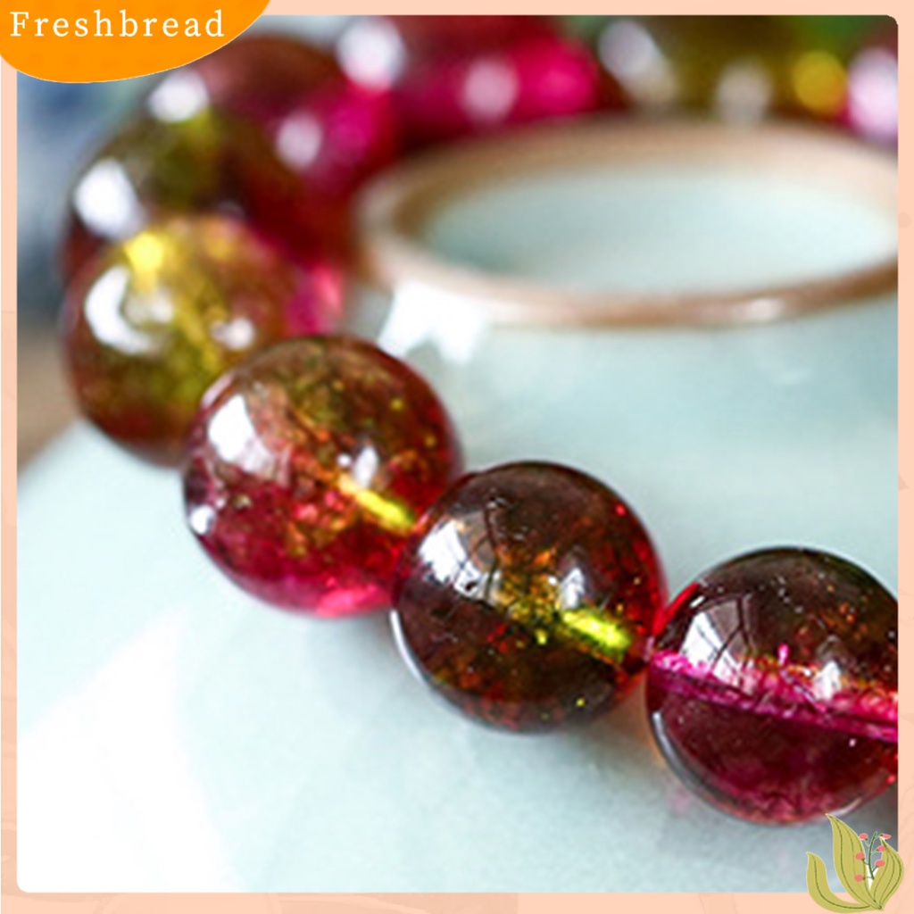 &lt; Freshbread &gt; Wanita Gelang Faux Watermelon Tourmaline Beads Jewelry Vintage Gelang Elastisitas Yang Bagus Untuk Pesta