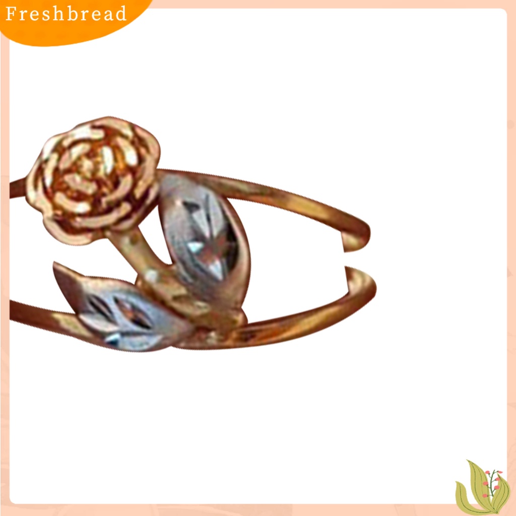 &lt; Freshbread &gt; Wanita Cincin Mawar Ganda Warna Perhiasan Electroplating Bunga Chic Cincin Hadiah Ulang Tahun