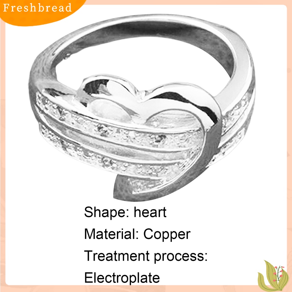 &lt; Freshbread &gt; Cincin Mewah Cantik Bentuk Hati Pertunangan Klasik Bridal Ring Untuk Hadiah