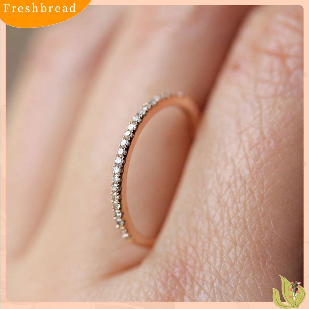 &lt; Freshbread &gt; Couple Wanita Fashion Berlian Imitasi Mengkilap Bertatahkan Paduan Jari Cincin Perhiasan Hadiah