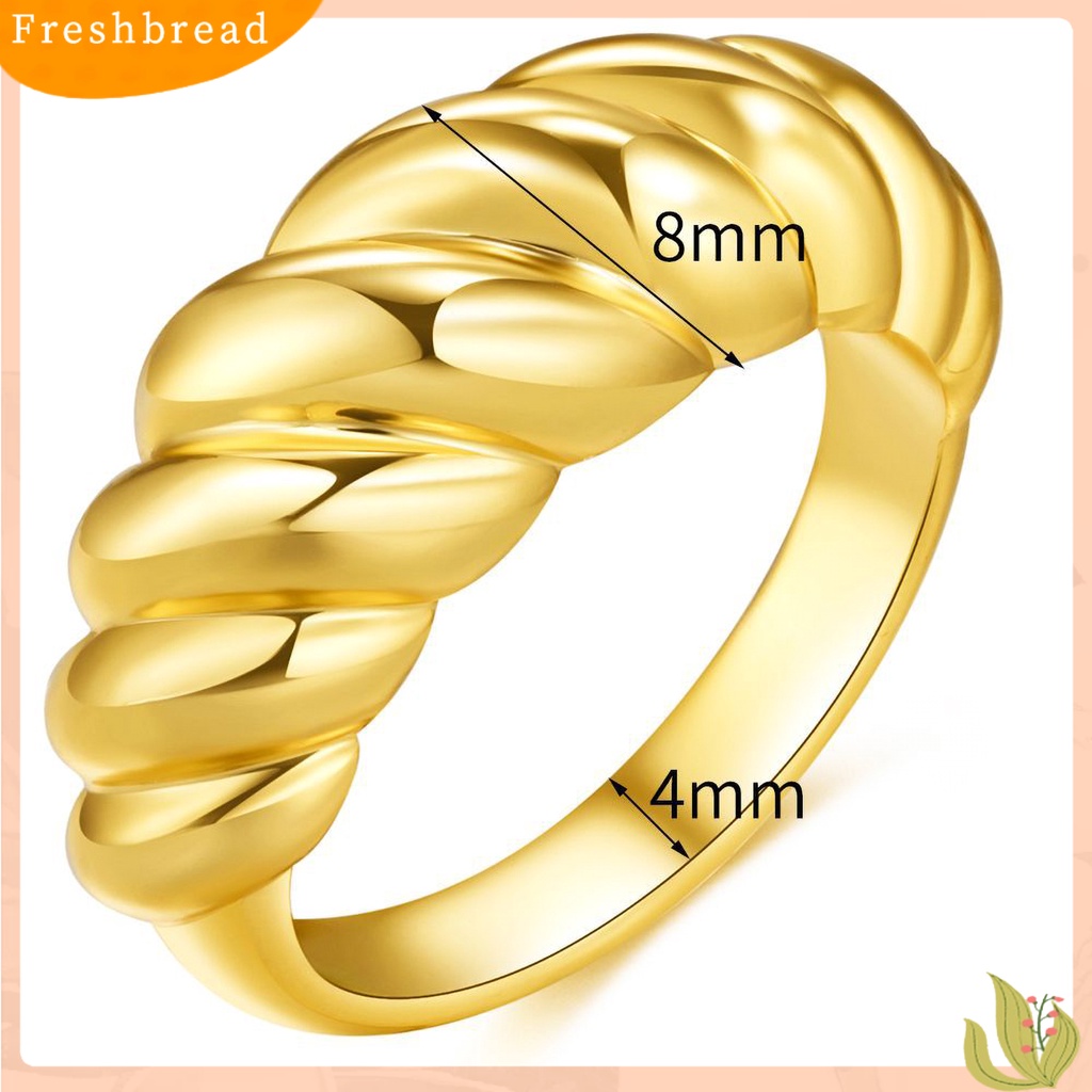 &lt; Freshbread &gt; Cincin Unisex Bentuk Melintir Perhiasan Lapis Simple Unisex Anti Karat Untuk Pesta