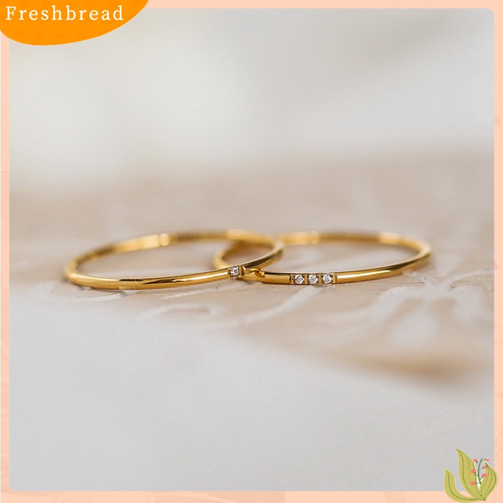 &lt; Freshbread &gt; Cincin Wanita Warna Hidup Tahan Karat Titanium Steel Wanita Upacara Pernikahan Cincin Berkilau Untuk Perempuan