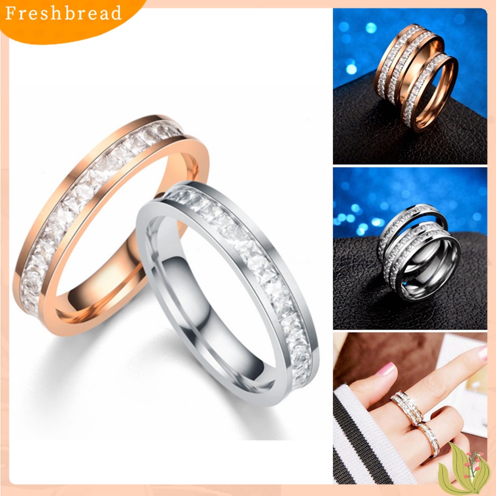 &lt; Freshbread &gt; Wanita Cincin 2-layers Minimalis Dipoles Mungil Hadiah Mewah Emas Warna Perak Berkilau Berlian Imitasi Dewasa Jari Cincin Perhiasan Fashion