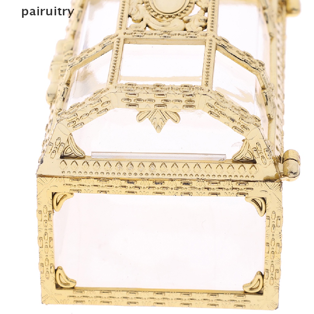 Prt 1PC Portable Candy Hollow Gold Silver Treasure Chest Case Organizer Kotak Penyimpanan PRT