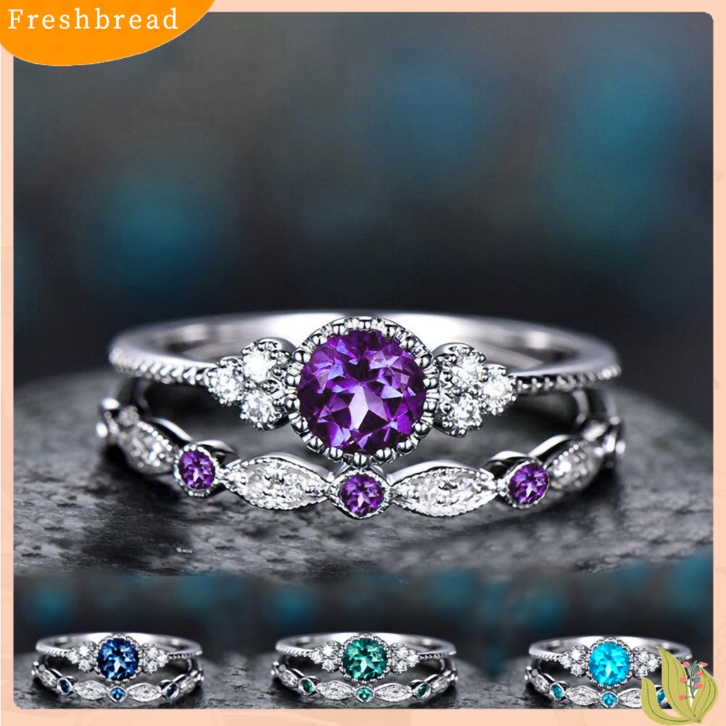 &lt; Freshbread &gt; 2Pcs Perhiasan Jari Dual Type Tidak Alergi Tahan Lama Fashion Cycle Ring Untuk Hadiah