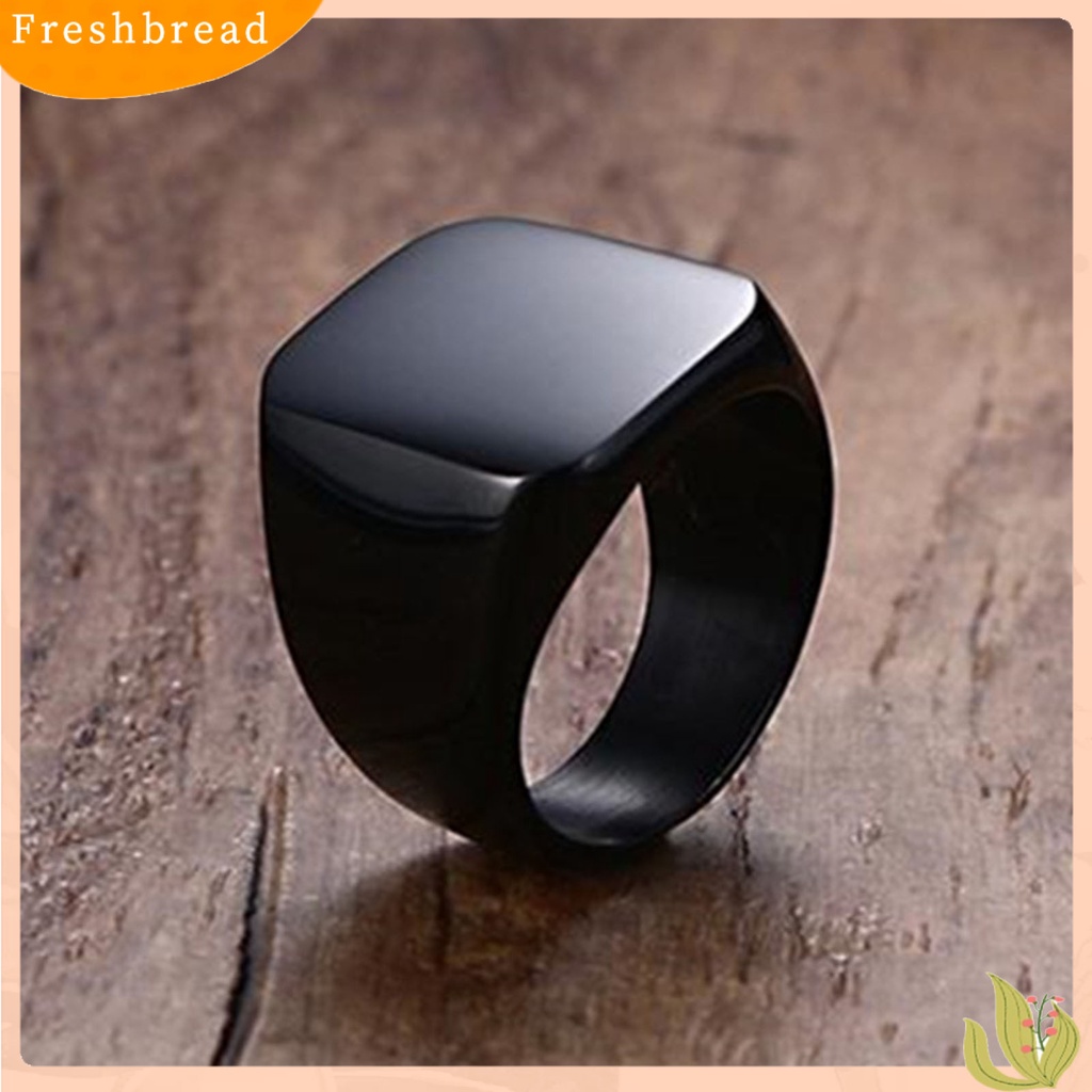 &lt; Freshbread &gt; Cincin Pasangan Gaya Sederhana Hip Hop Geometris Glossy Semua Pertandingan Dekorasi Hadiah Pria Wanita Cincin Persegi Pernikahan Pertunangan Perhiasan Untuk Pakaian Sehari-Hari