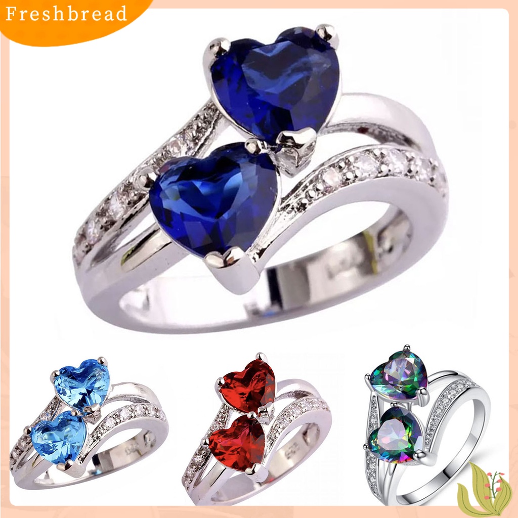 &lt; Freshbread &gt; Cincin Alloy Portable Ringan Dekorasi Jari Logam Kecil Cinta Bentuk Hati Cincin Tunangan Untuk Wanita