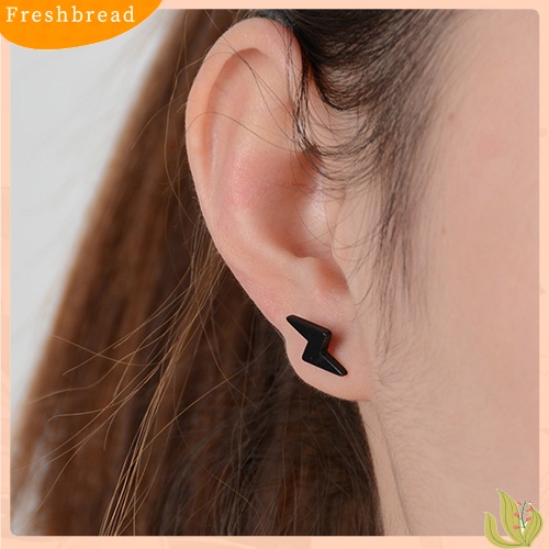 &lt; Freshbread &gt; Anting Petir Mini Punk Pria Wanita Fashion Alloy Ear Studs Hadiah Pesta